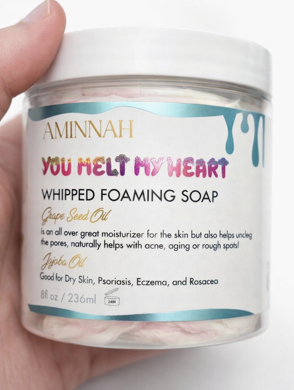 Aminnah You Melt My Heart Whipped Foaming Soap - Multi (Pink & Teal Accents)